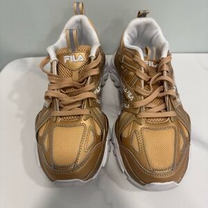 Fila Metallic Gold Athletic Shoes